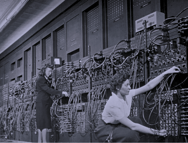 Computer operators whith an Eniac - The world's first programmable general-purpose computer